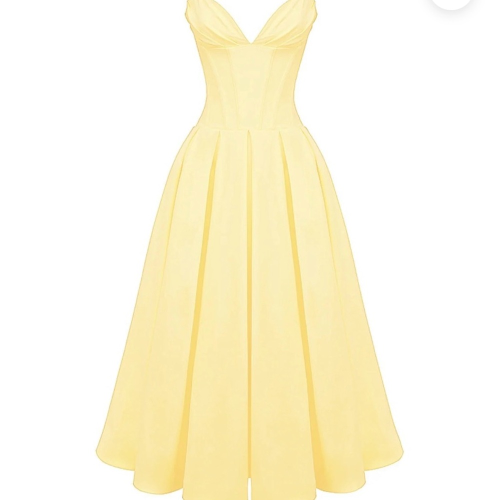 Almond Muse Butter Yellow Midi Dress